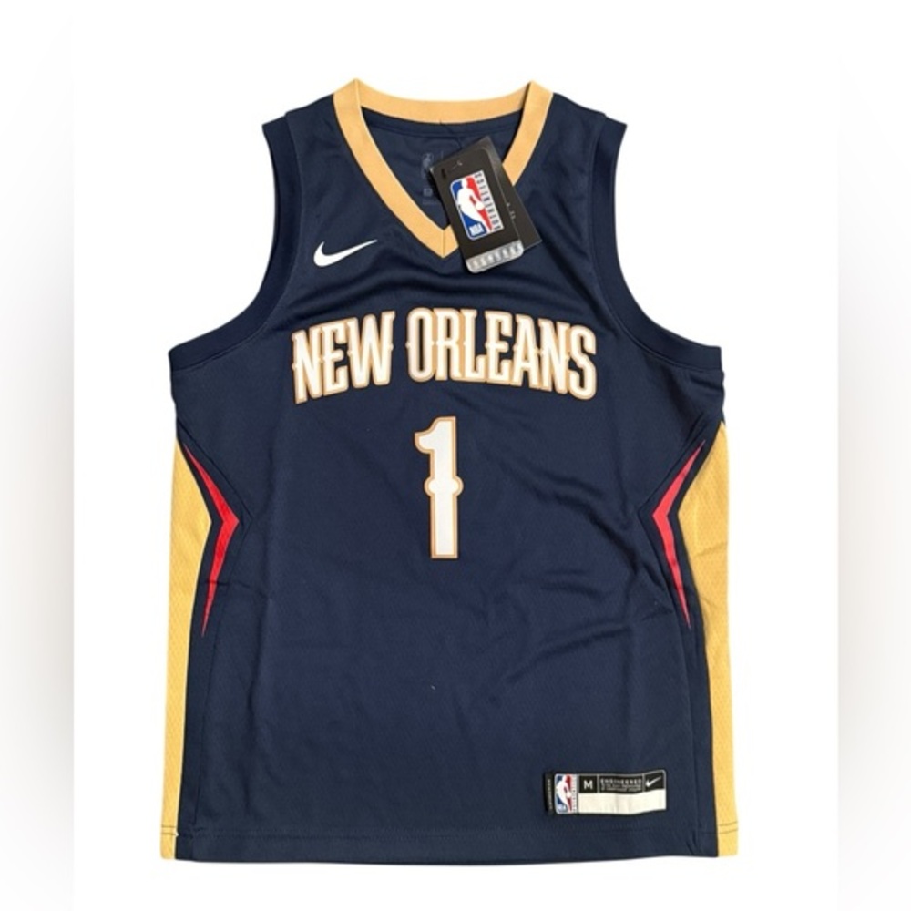Zion Williamson New Orleans Pelicans #1 Navy Youth Sz 10 Home Edition Swingman